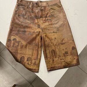 Brown Graphic Men Shorts